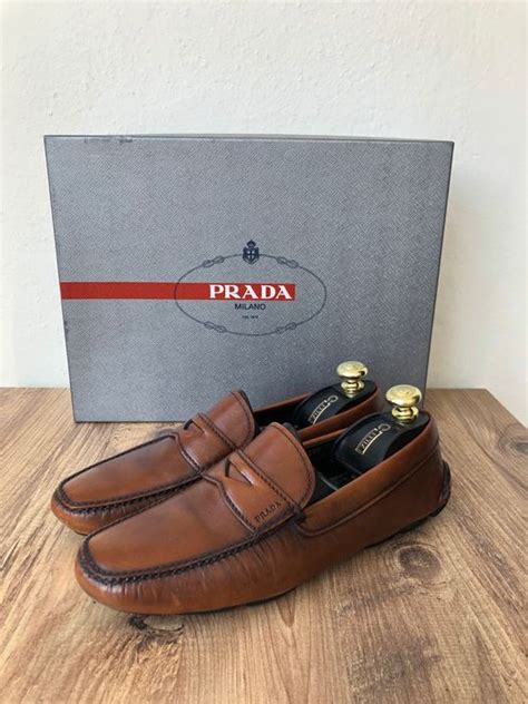 prada scarpe uomo mocassini|Mocassini Prada in Scamosciato Marrone taglia 44 IT .